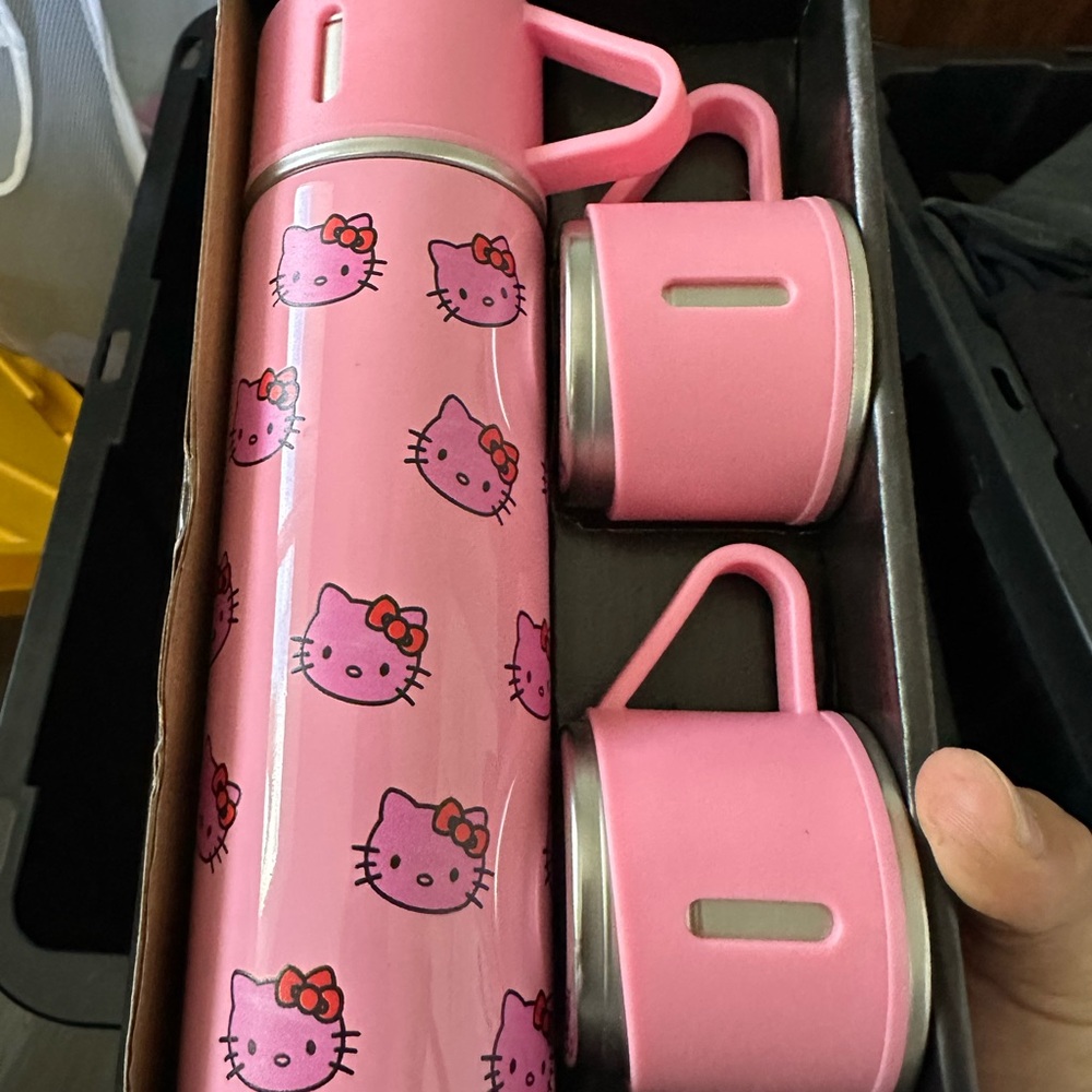 Hello Kitty Pink Thermos Set